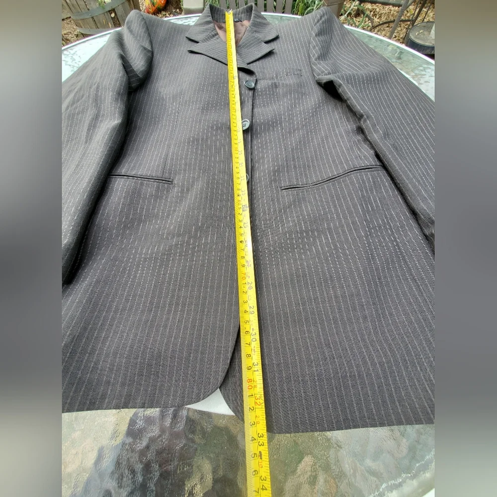 Italian Suit Coat Pinstripe LNC Blazer Tessuti Di Biella 41L (See Measurements)